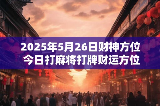 2026年5月26日财神方位 今日打麻将打牌财运方位！