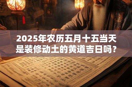 2025年农历五月十五当天是装修动土的黄道吉日吗？
