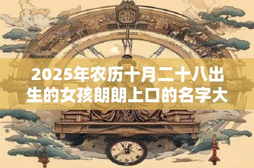 2025年农历十月二十八出生的女孩朗朗上口的名字大全集
