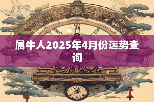 属牛人2025年4月份运势查询