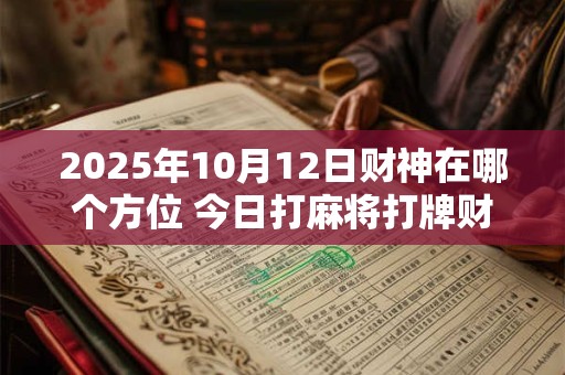 2025年10月12日财神在哪个方位 今日打麻将打牌财运方位！
