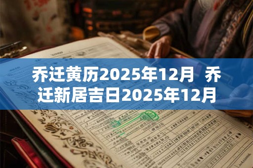 乔迁黄历2025年12月  乔迁新居吉日2025年12月