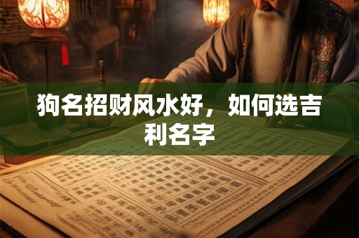 狗名招财风水好，如何选吉利名字