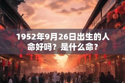 1952年9月26日出生的人命好吗?是什么命? 1952年9月26日出生的人命好吗?是什么命?