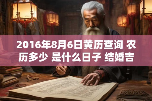 2016年8月6日黄历查询 农历多少 是什么日子 结婚吉时