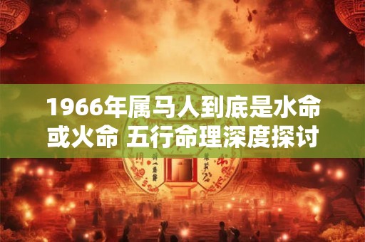 1966年属马人到底是水命或火命 五行命理深度探讨