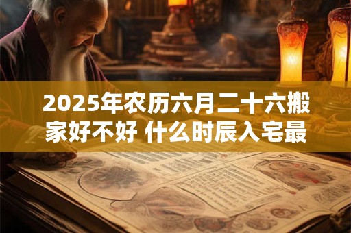 2025年农历六月二十六搬家好不好 什么时辰入宅最好