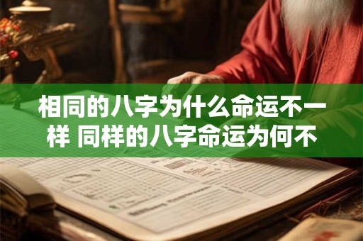 相同的八字为什么命运不一样 同样的八字命运为何不同