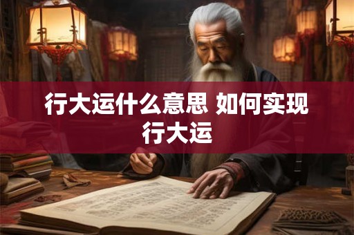 行大运什么意思 如何实现行大运
