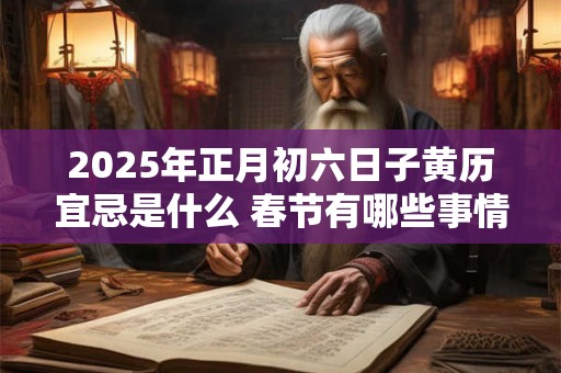 2025年正月初六日子黄历宜忌是什么 春节有哪些事情不能做