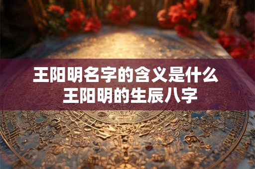 王阳明名字的含义是什么  王阳明的生辰八字