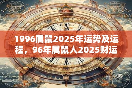 1996属鼠2025年运势及运程，96年属鼠人2025财运方位