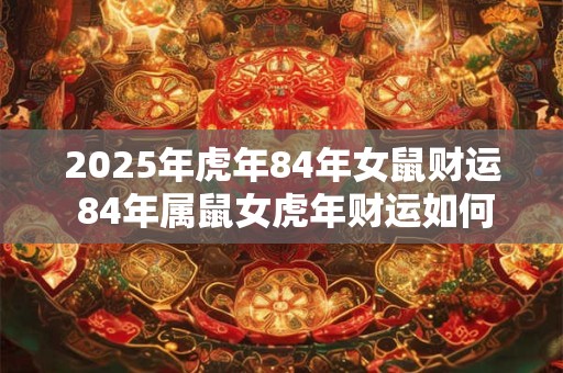 2025年虎年84年女鼠财运 84年属鼠女虎年财运如何