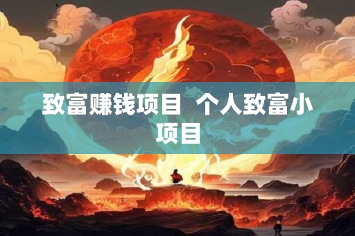 致富赚钱项目  个人致富小项目