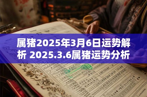 属猪2025年3月6日运势解析 2025.3.6属猪运势分析