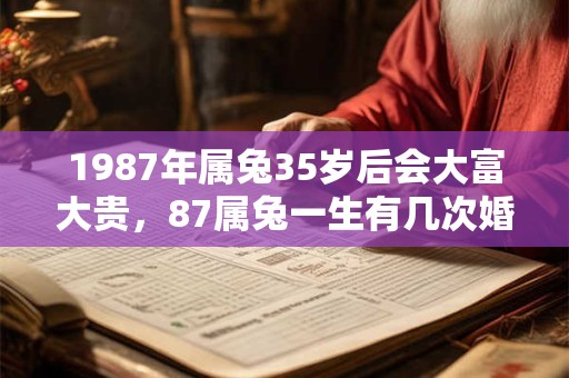 1987年属兔35岁后会大富大贵，87属兔一生有几次婚姻？