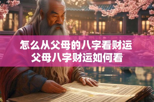 怎么从父母的八字看财运 父母八字财运如何看