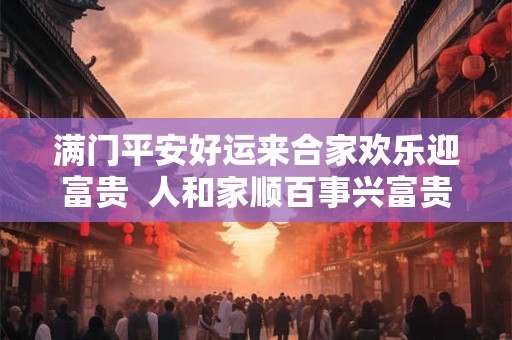 满门平安好运来合家欢乐迎富贵  人和家顺百事兴富贵平安福满堂