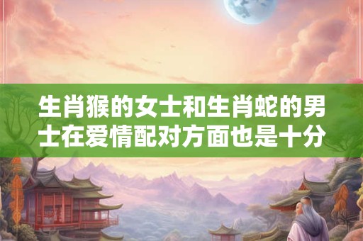 生肖猴的女士和生肖蛇的男士在爱情配对方面也是十分理想的一对