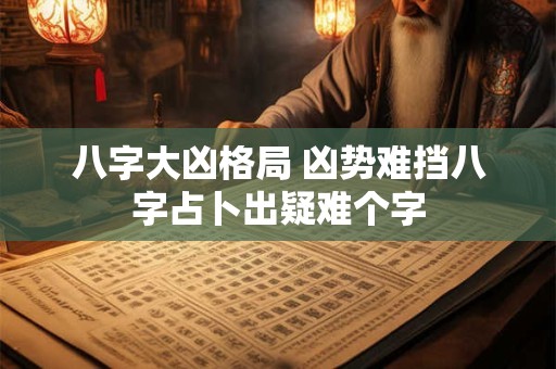 八字大凶格局 凶势难挡八字占卜出疑难个字