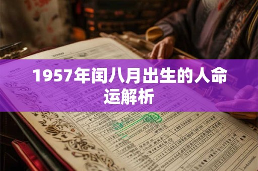 1957年闰八月出生的人命运解析