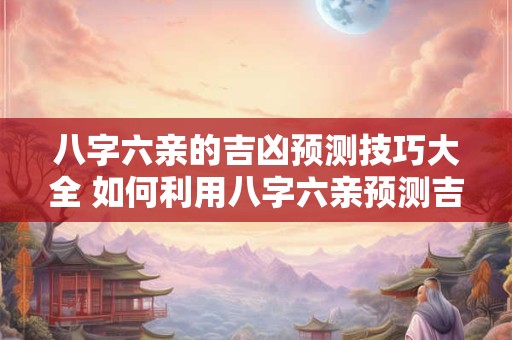 八字六亲的吉凶预测技巧大全 如何利用八字六亲预测吉凶