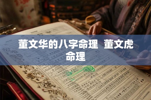 董文华的八字命理  董文虎命理