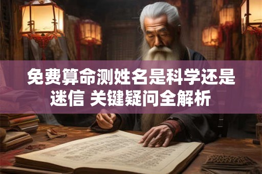 免费算命测姓名是科学还是迷信 关键疑问全解析