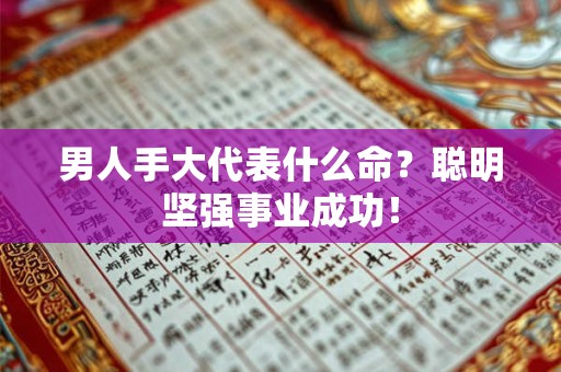 男人手大代表什么命？聪明坚强事业成功！