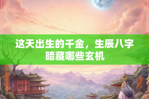 这天出生的千金，生辰八字暗藏哪些玄机