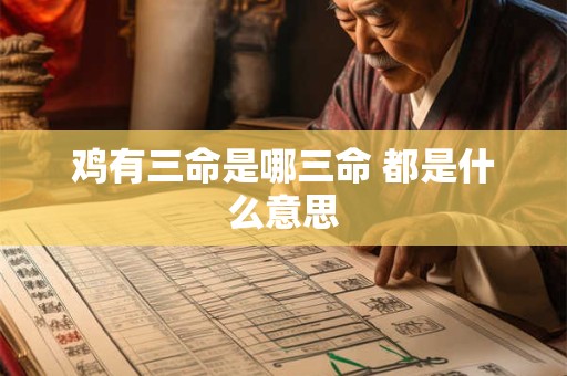 鸡有三命是哪三命 都是什么意思