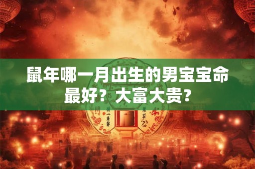 鼠年哪一月出生的男宝宝命最好?大富大贵? 鼠年哪一月出生的男宝宝命最好?大富大贵?