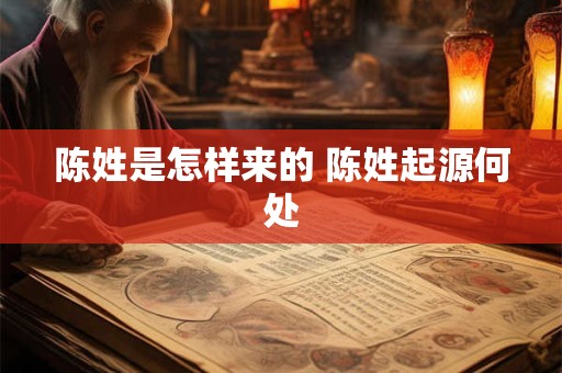 陈姓是怎样来的 陈姓起源何处