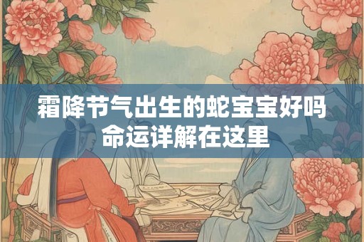 霜降节气出生的蛇宝宝好吗 命运详解在这里