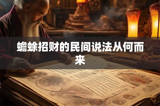蟾蜍招财的民间说法从何而来