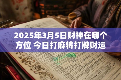 2025年3月5日财神在哪个方位 今日打麻将打牌财运方位！