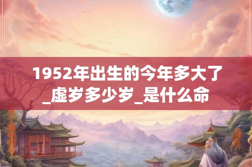 1952年出生的今年多大了_虚岁多少岁_是什么命