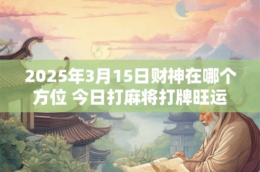 2025年3月15日财神在哪个方位 今日打麻将打牌旺运方位