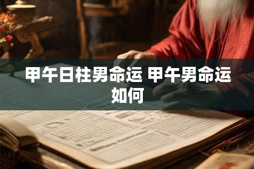 甲午日柱男命运 甲午男命运如何