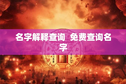 名字解释查询  免费查询名字