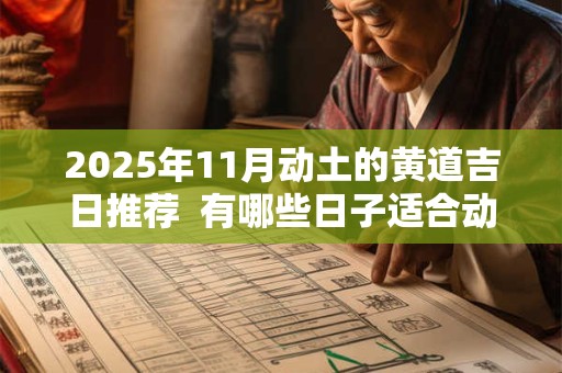 2025年11月动土的黄道吉日推荐  有哪些日子适合动土