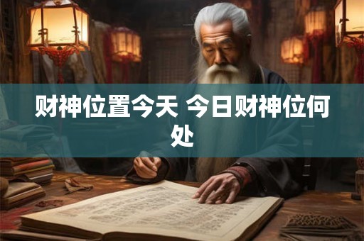 财神位置今天 今日财神位何处
