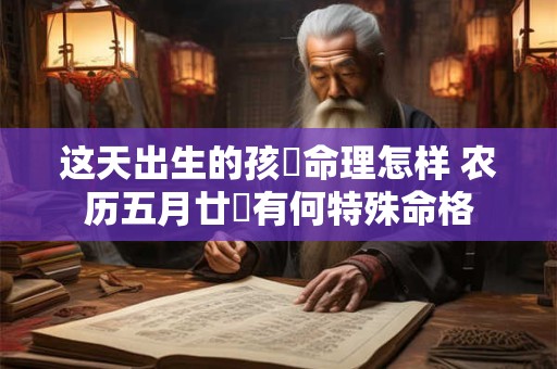 这天出生的孩⼦命理怎样 农历五月廿⼆有何特殊命格