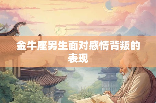 详细阅读:金牛座男生面对感情背叛的表现 金牛座男生面对感情背叛的表现