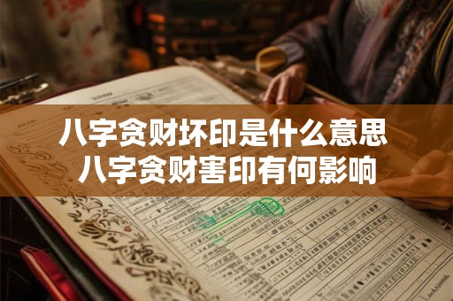 八字贪财坏印是什么意思 八字贪财害印有何影响 八字贪财坏印是什么意思 八字贪财害印有何影响