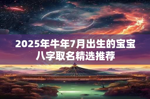 2025年牛年7月出生的宝宝八字取名精选推荐