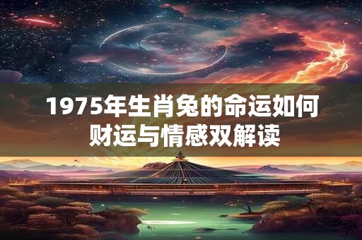 1975年生肖兔的命运如何 财运与情感双解读