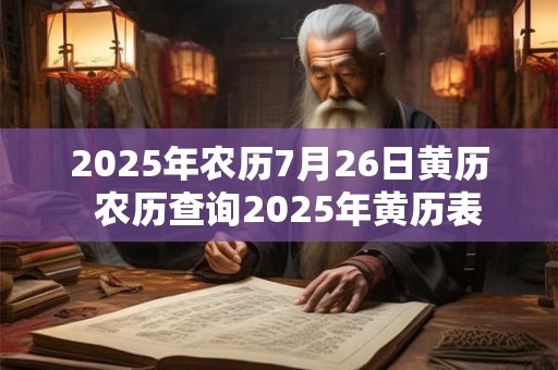 2025年农历7月26日黄历  农历查询2025年黄历表
