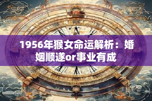 1956年猴女命运解析：婚姻顺遂or事业有成
