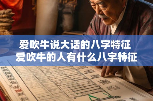 爱吹牛说大话的八字特征 爱吹牛的人有什么八字特征